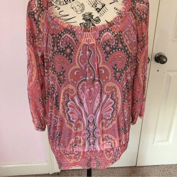 International Concept Boho Sheer Festival Peasant Blouse‎ Small - Picture 4 of 5